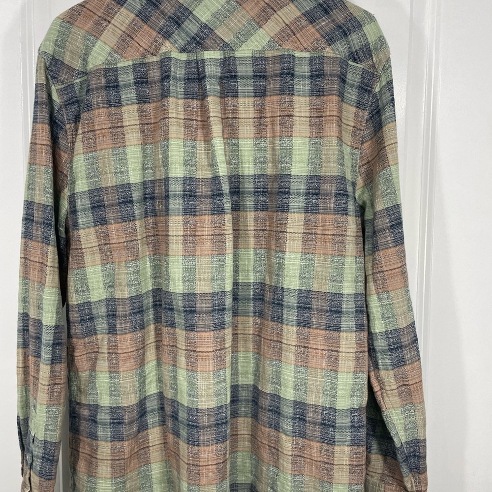 Carbon2Cobalt Men's Casual Plaid Shirt - Green, Blue, and Brown Sz Large CB-109 - Picture 9 of 9